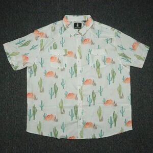 Raised By Coyotes Shirt Men 3XL White Cryin Saguaros Pearl Snap Western NWT